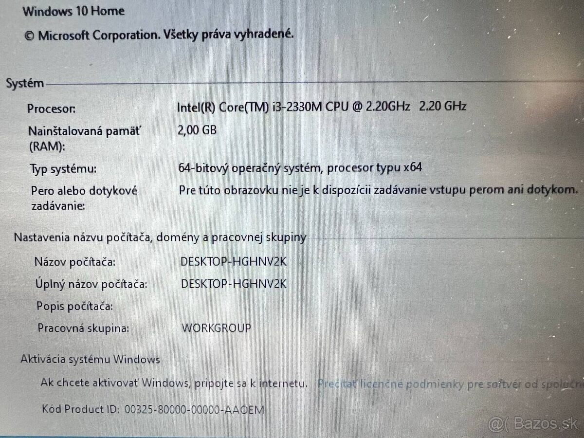 Predám funkčnú použitú matičnú dosku do notebooku HP 4330s. - 3