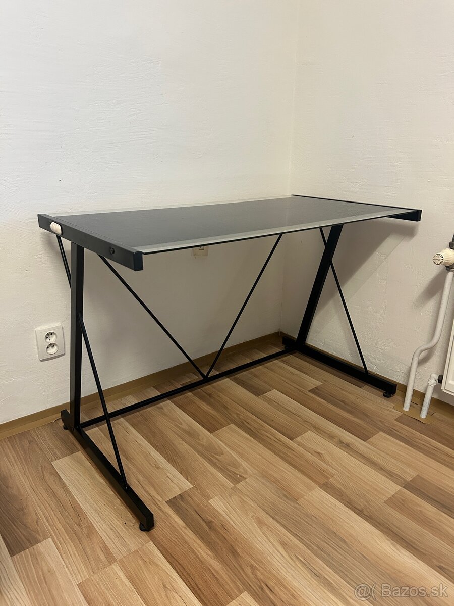 Čierny sklenený písací stôl - 3
