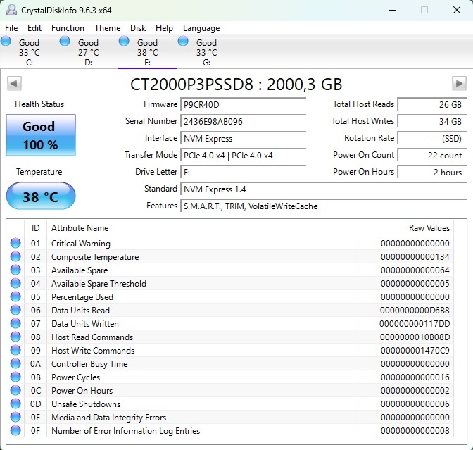 Crucial P3 Plus 2TB, M.2 2280, NVMe - 3