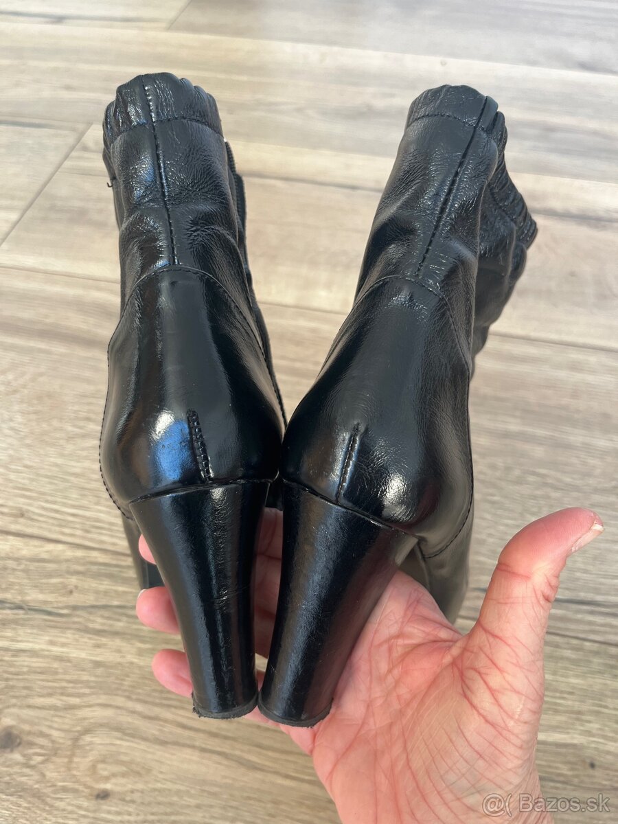 Kožené čižmičky Zara cierne - 3