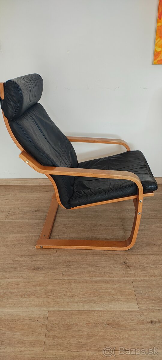 ZĽAVA Málo používané kožené kreslo Poang - najvýhodnejšie - 3