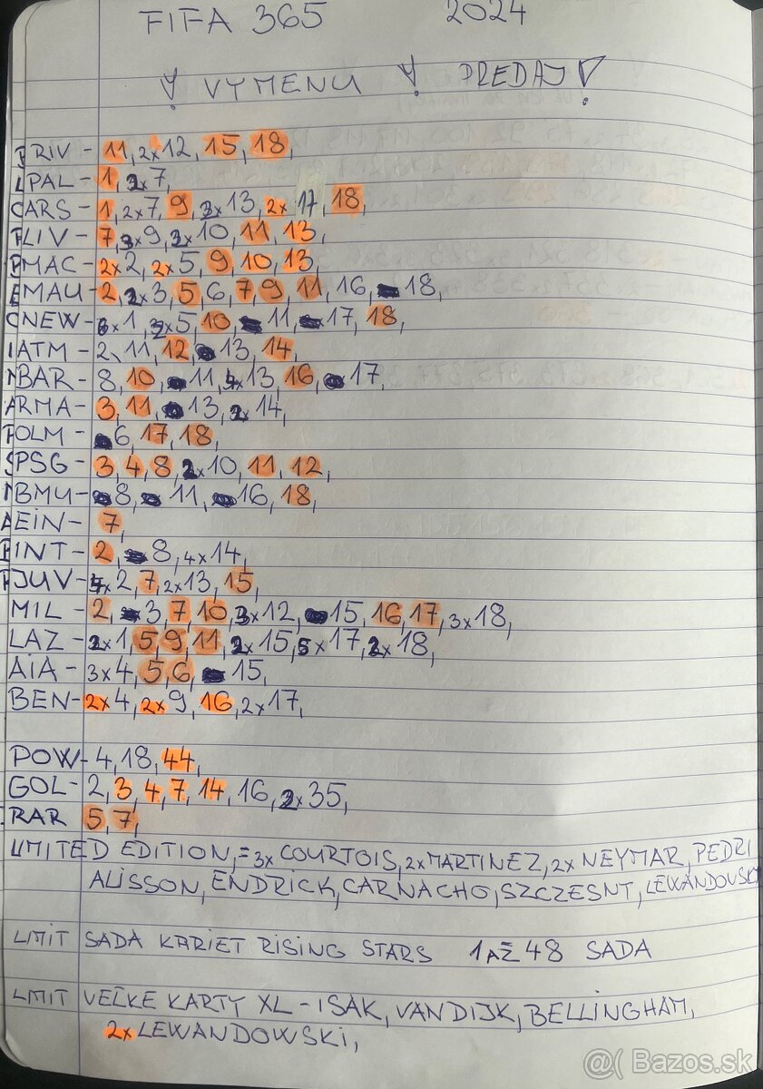 Futbalové kartičky - 3