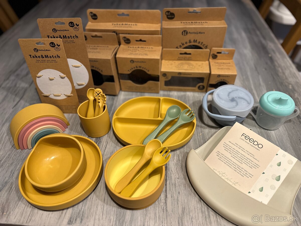 Detský silikónový riad Petit Mars – set - 3