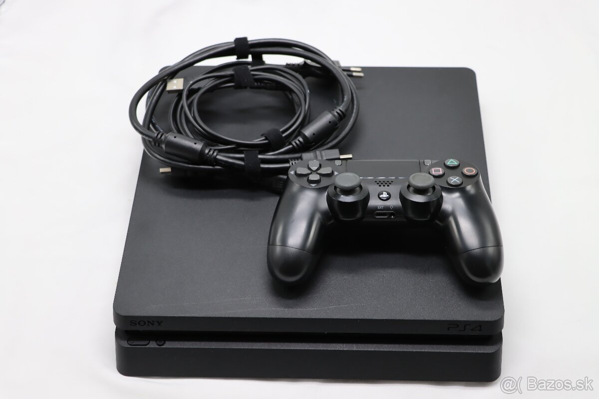 PS4 Slim 500GB + ovládač + káble - 3