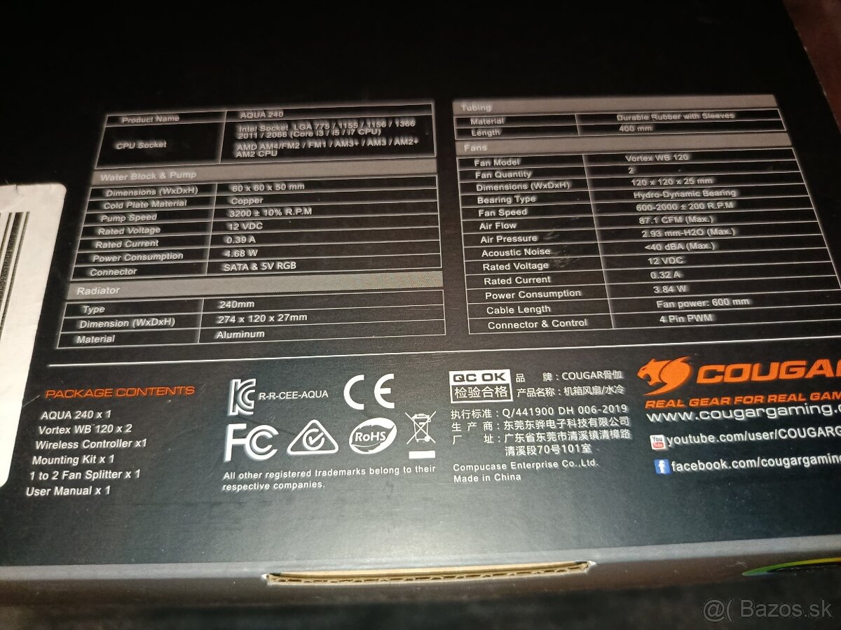 Cougar AQUA 240 Vodný chladič - 3