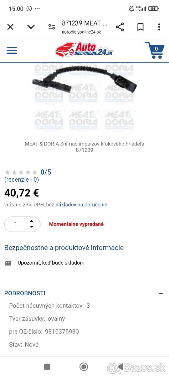 snímač impulzov kľukového hriadeľa. - 3