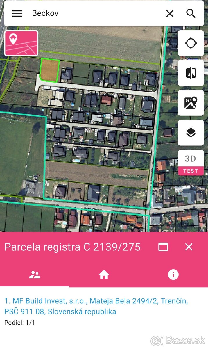 Predám pozemok v obci Beckov - 3