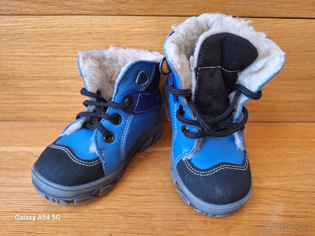 Detské zimné kožené topánky, veľkosť 22 - 3