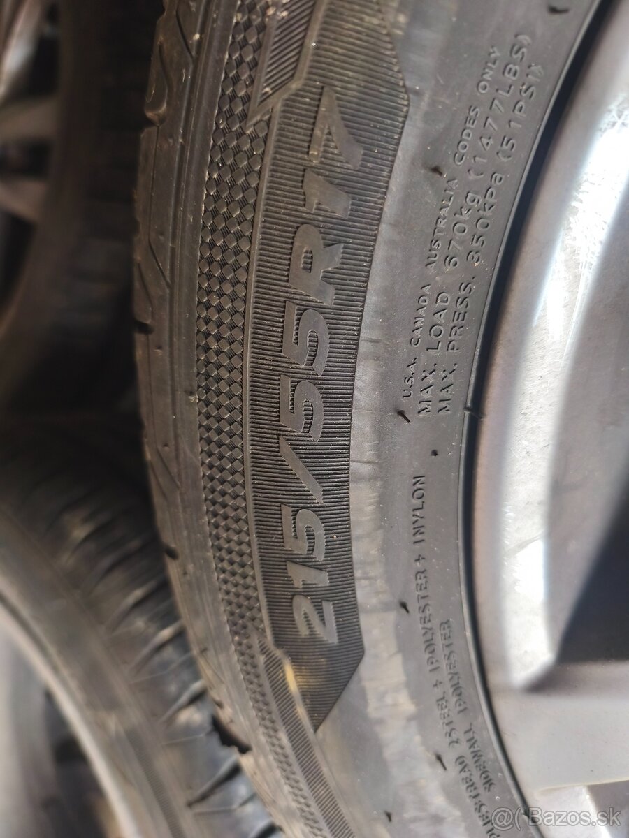 17" original VW elektrony s letnymi gumami - 3