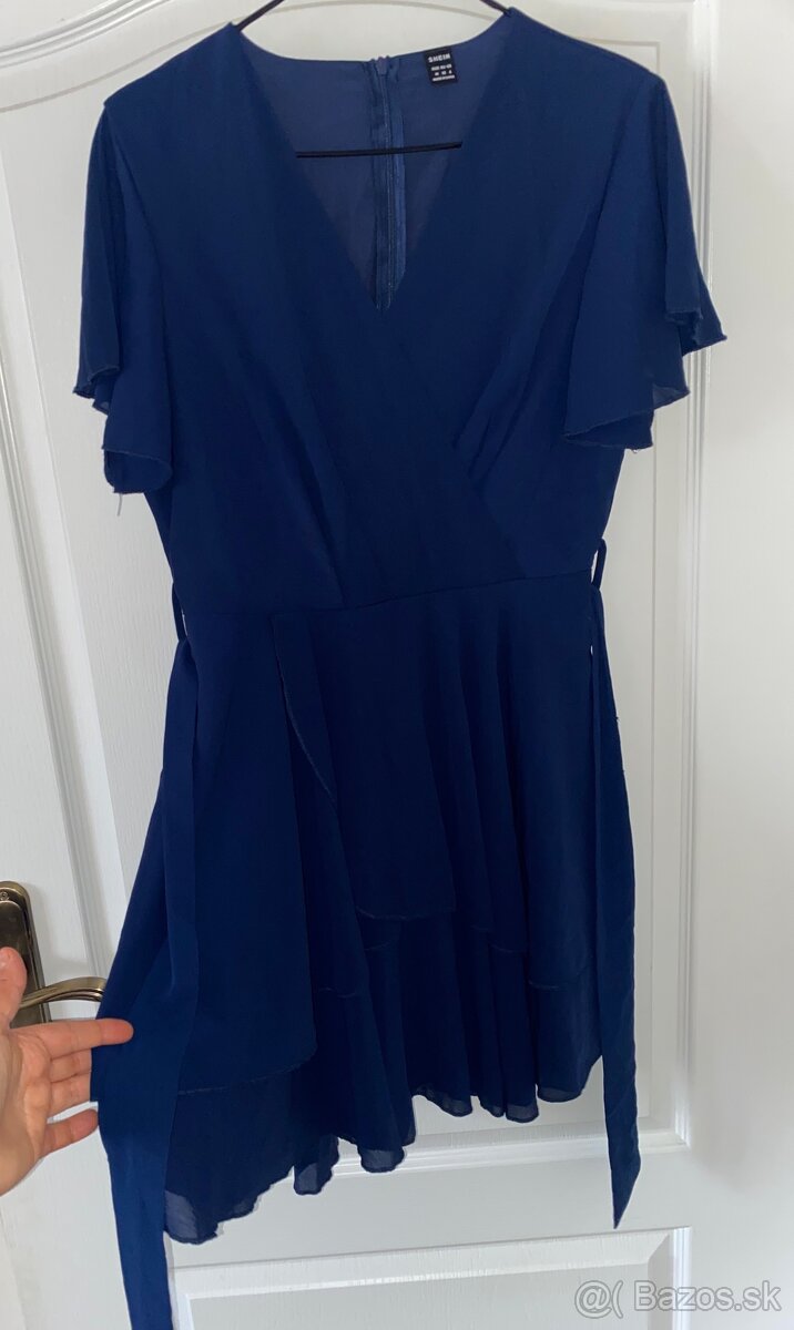 Shein tmavomodre saty velkost M - 3