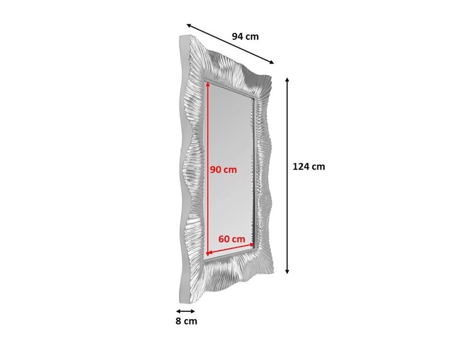 Velke nastenne zrkadlo wavy 124cm ✅ - 3