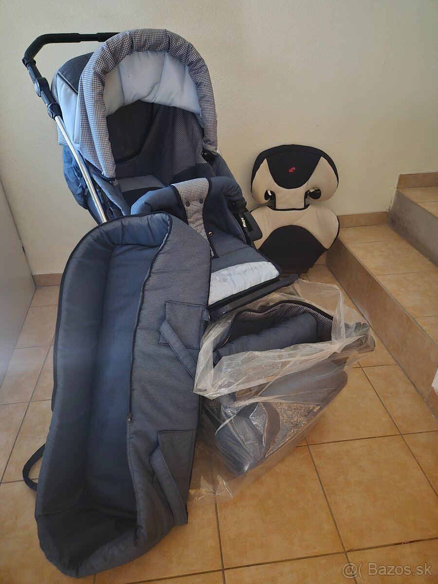 Detský kočík, autosedačka + detský jedálenský set - 3