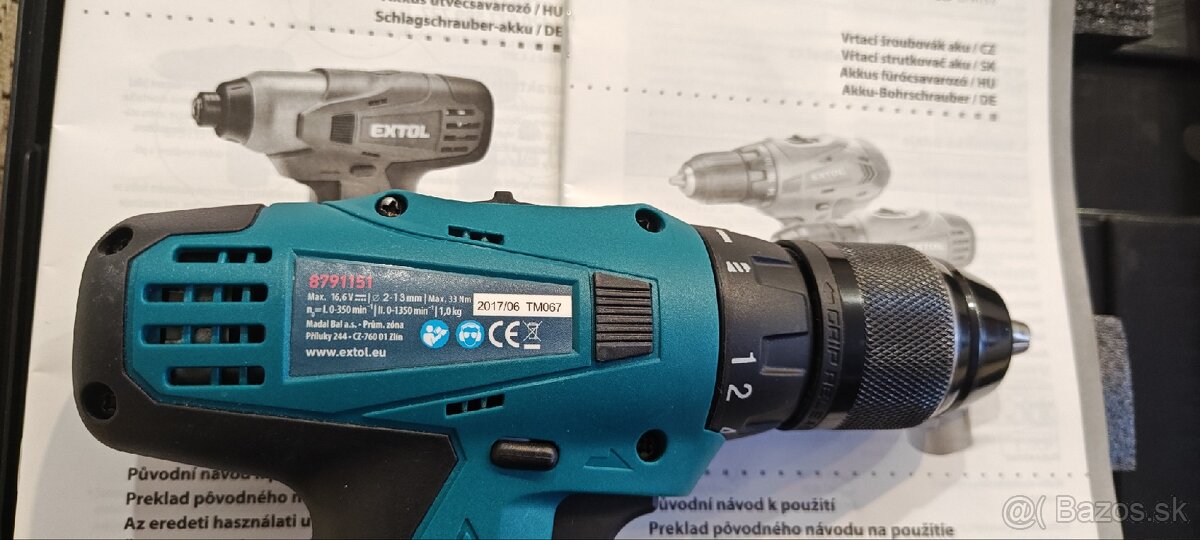 Extol sada / vŕtačka a rázový uťahovač / - 3