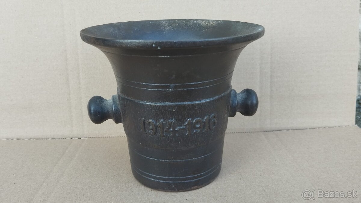 Starý válečný litinový mažiar s dělem r.1914-1916 - 3