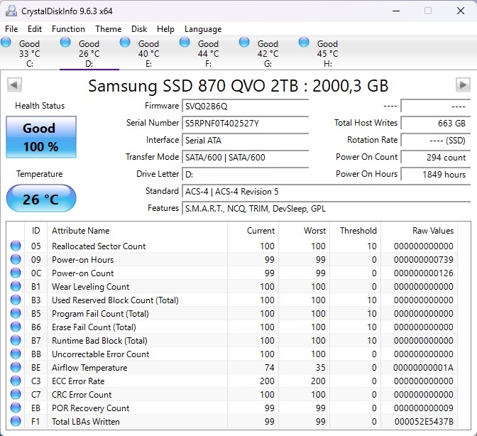 Samsung 870 QVO 2TB, 2,5", SATA III - 3