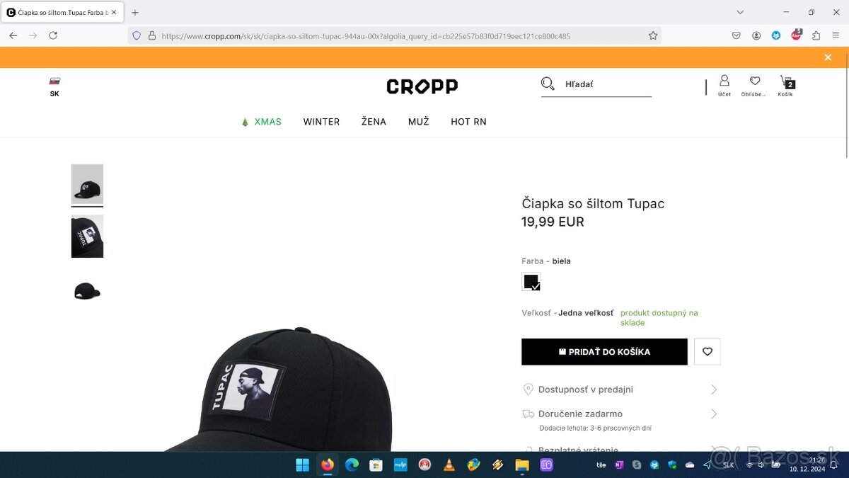 Šiltovka 2Pac/Tupac čierna - 3