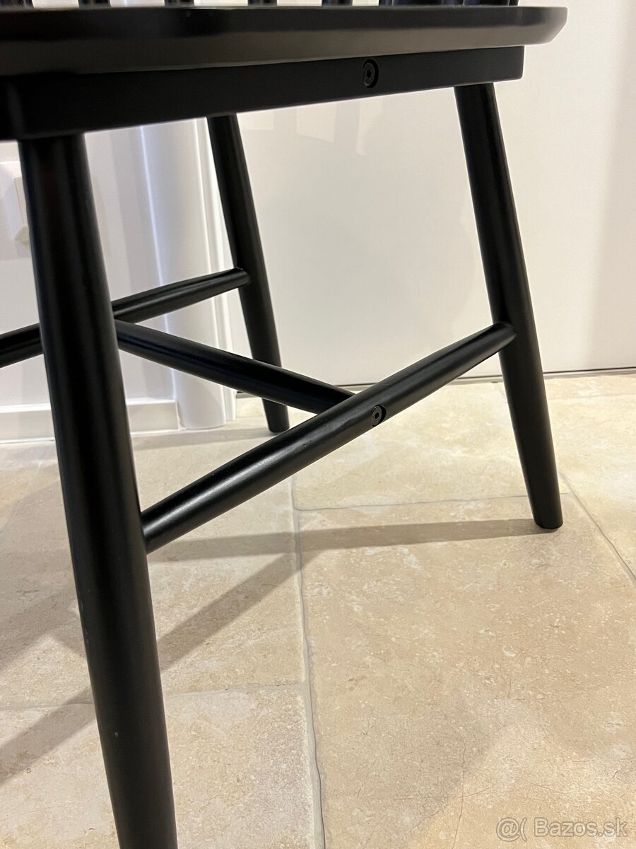 Čierne drevené stoličky 4ks - 3