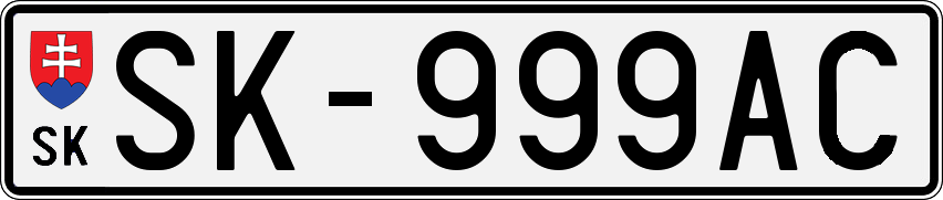ŠPZ / EČV typ 1/101 (1997-2004) - SK (Svidník) - 3