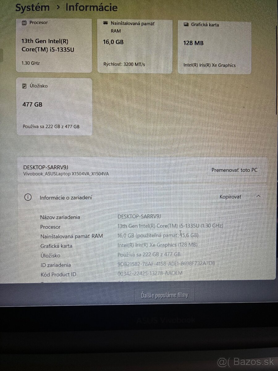 Asus vivobook 15 - 3
