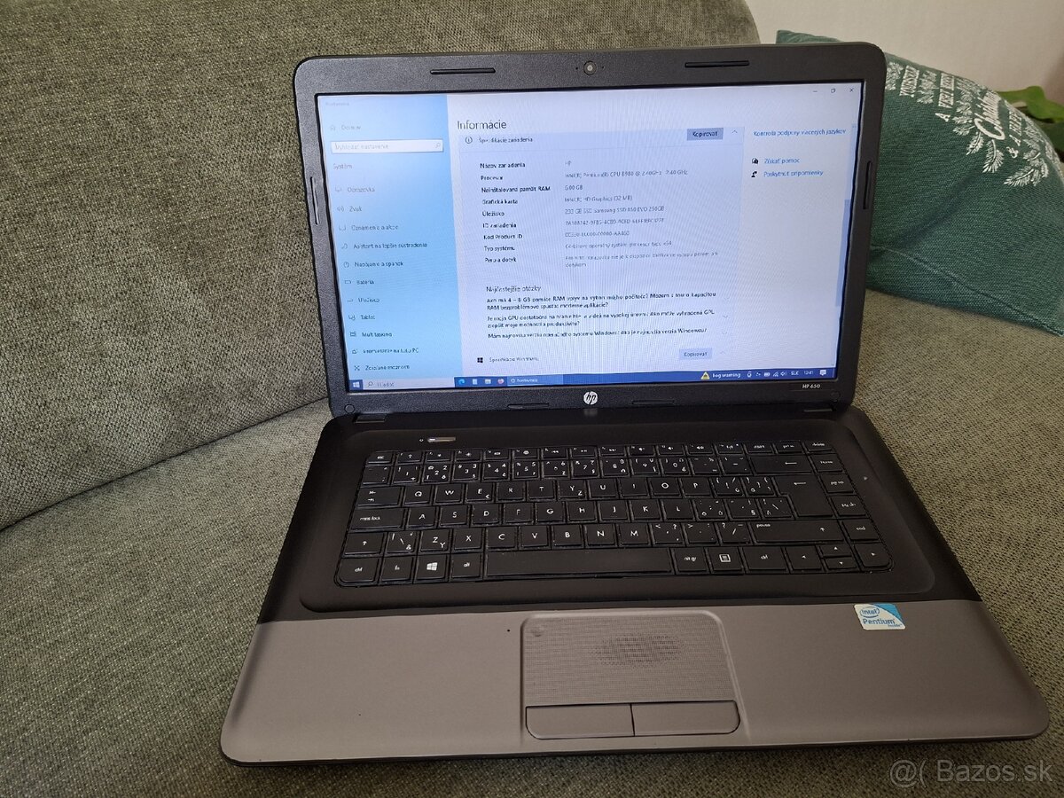 Notebook HP 650 win 10, 6GB ram, 250 GB SSD - 3