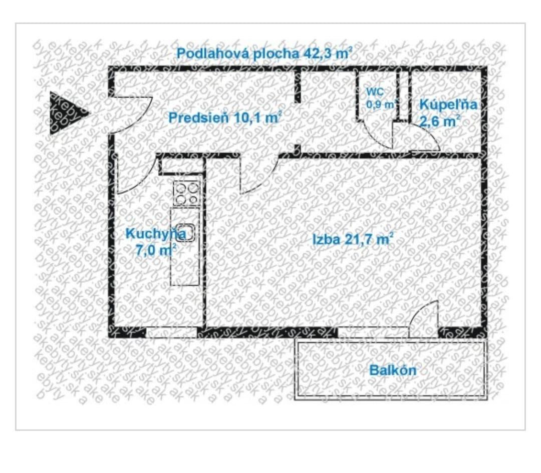 AFYREAL – na prenájom priestranný 1-izbový byt s balkónom a - 3
