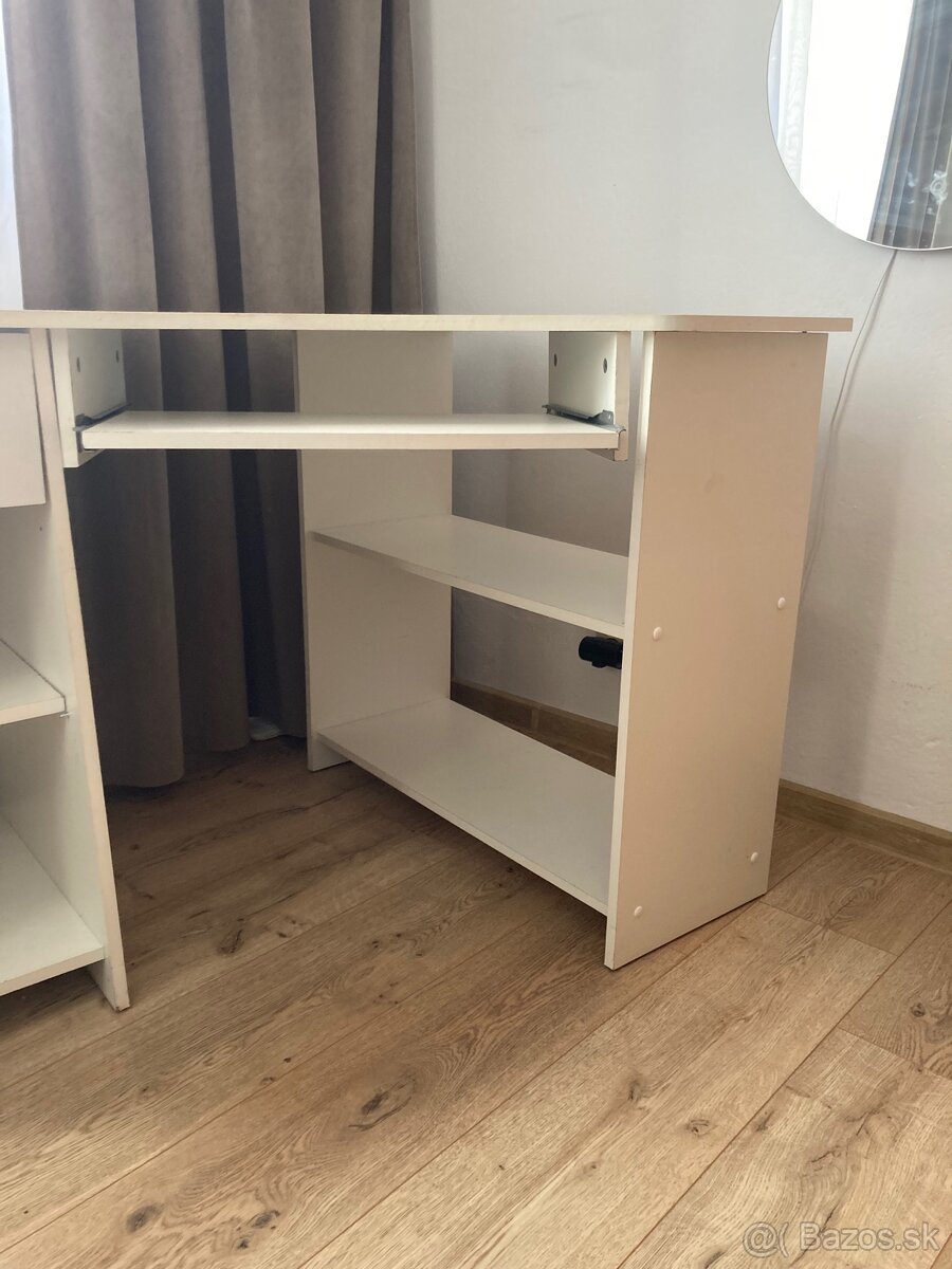 Kancelársky rohový stôl biely - 3