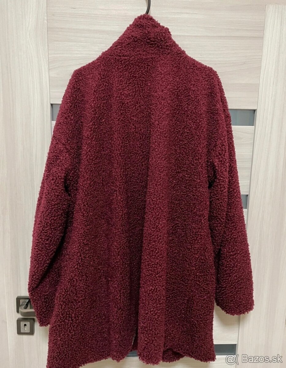 Dámsky bordový Teddy kabát - 3
