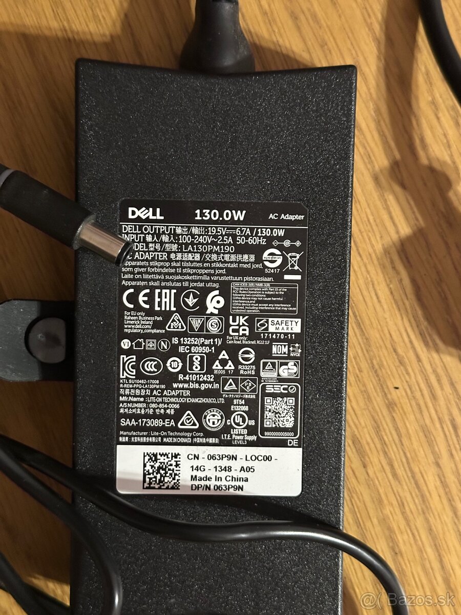 napajaci kabel Dell 130W - Dell 19.5V 6.7A - 3
