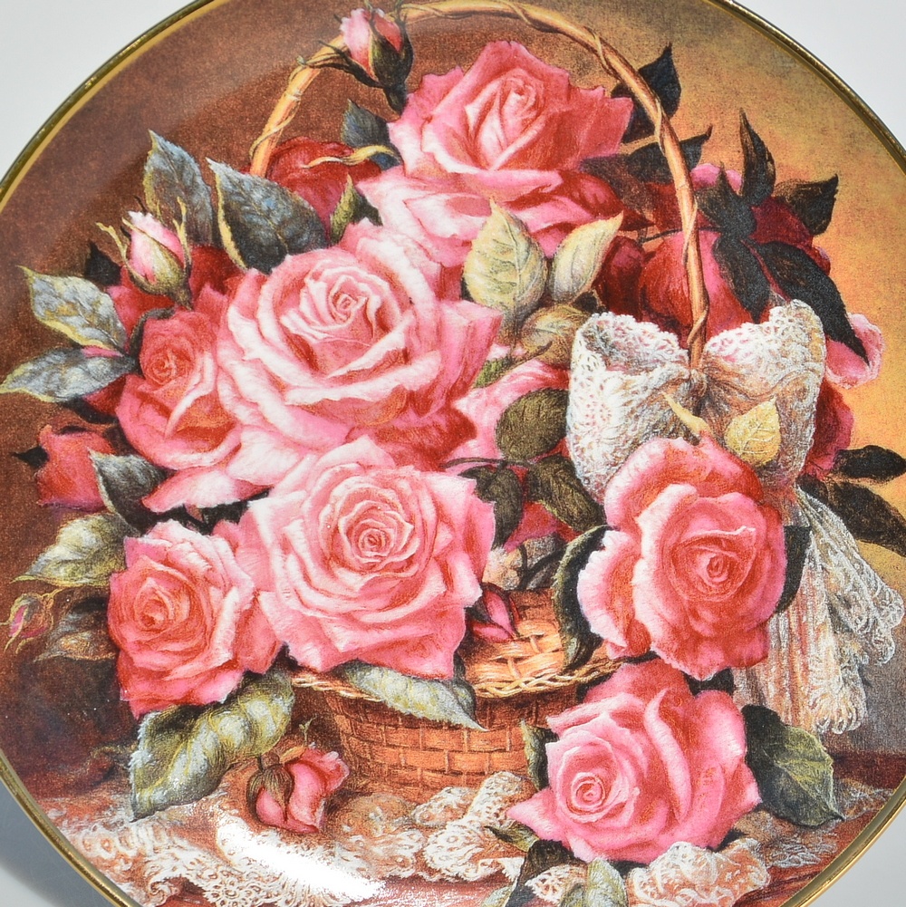 Taniere plné kvetov - zberateľské porcelánové taniere - 3