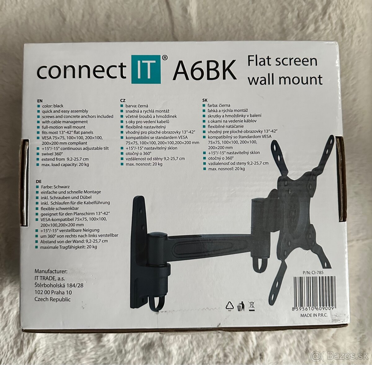 Držiak Connect IT A6BK pre LCD obrazovky - 3