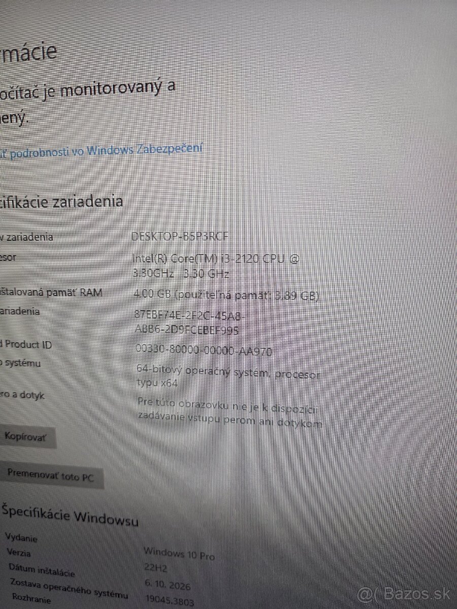 PC HP PRO 3500 - 3