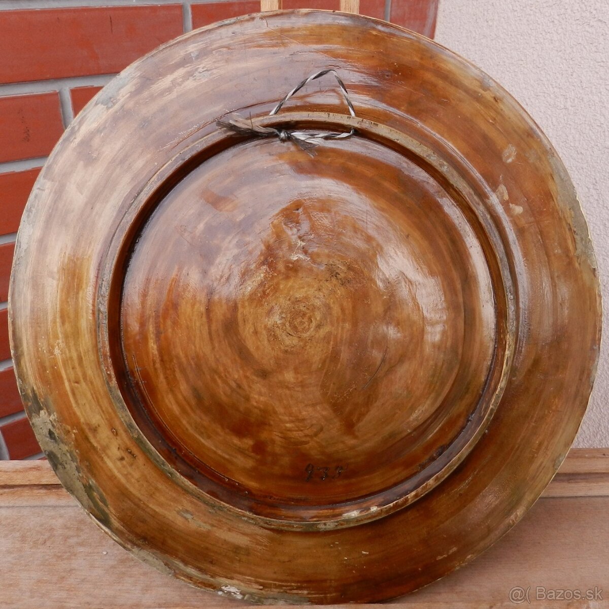 Starožitné plasticke taniere párové Cechy pálena hlína - 3