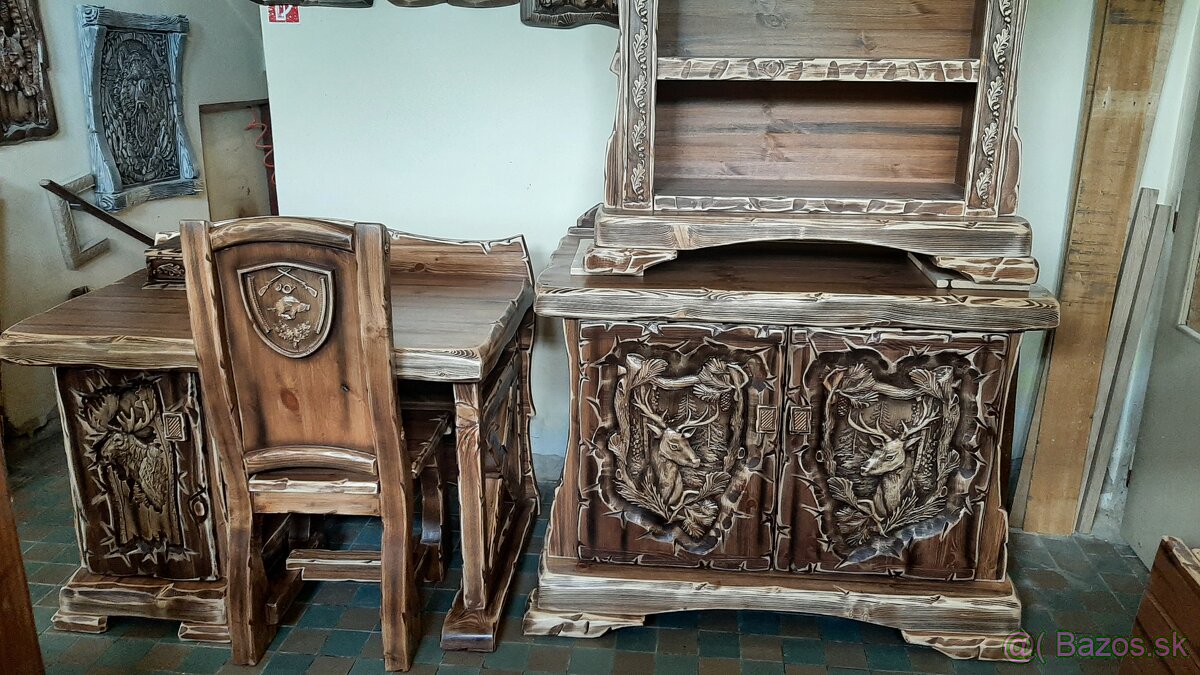 Drevená komoda Poľovnicke motivy v-80vm,s-120cm - 3