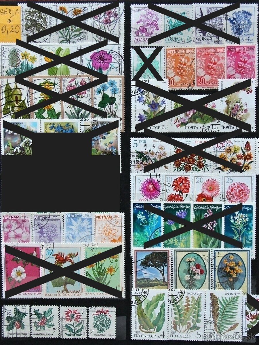 Známky - flóra - série 1 - 3