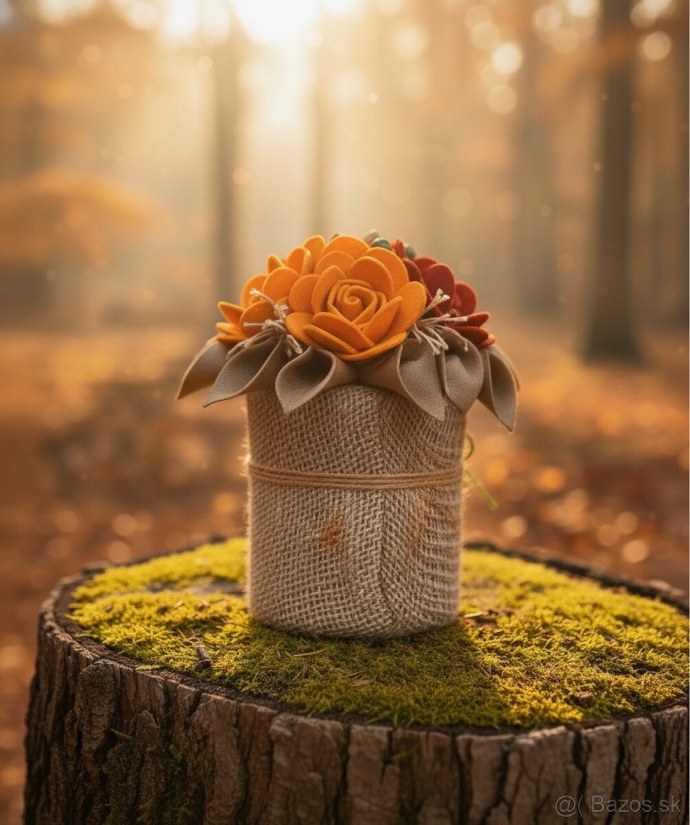 Ručne vyrábaná dekorácia s kvetmi - 3