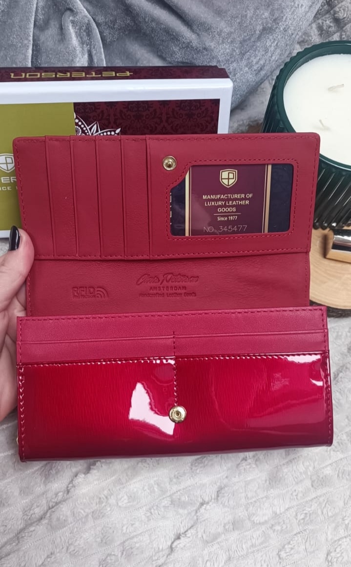 Červená kožená peňaženka - 3
