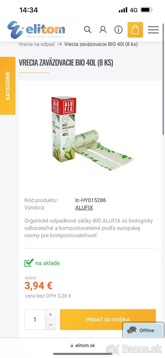 Vrecia na odpad 40 litrov AluFix bio kompostovateľné 56 ks - 3