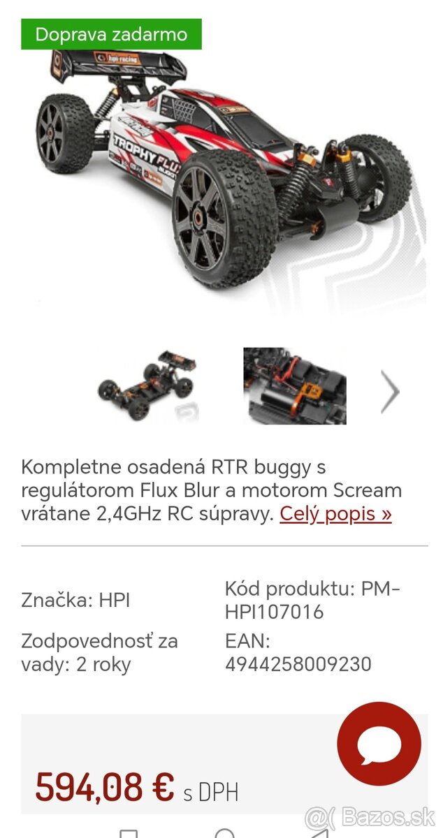 Hpi trophy buggy Flux 1/8 nová - 3