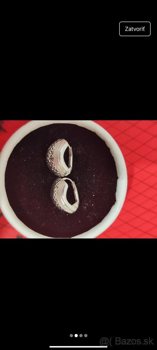 Náušnice biele zlato - 3