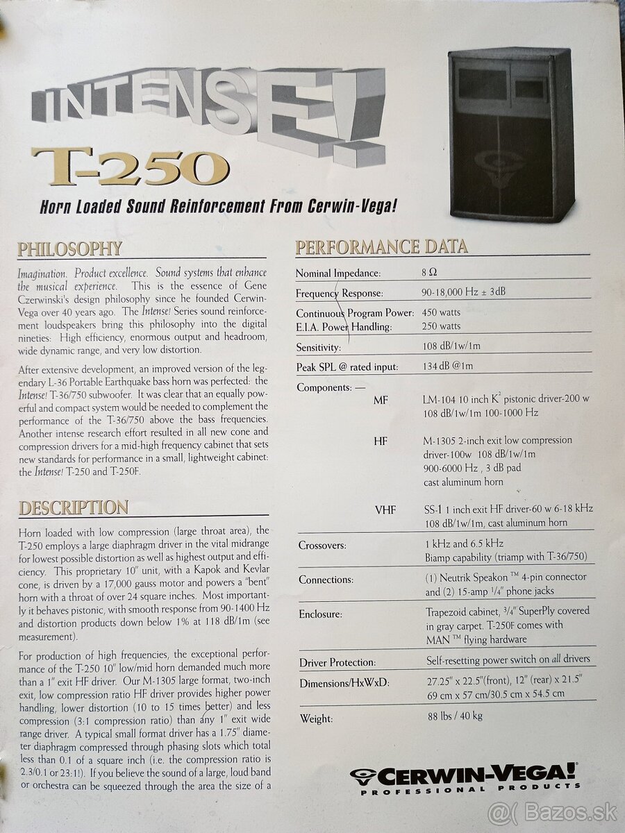 Predam Cerwin Vega 2ks,T 250 a 2ks,MT-102 - 3