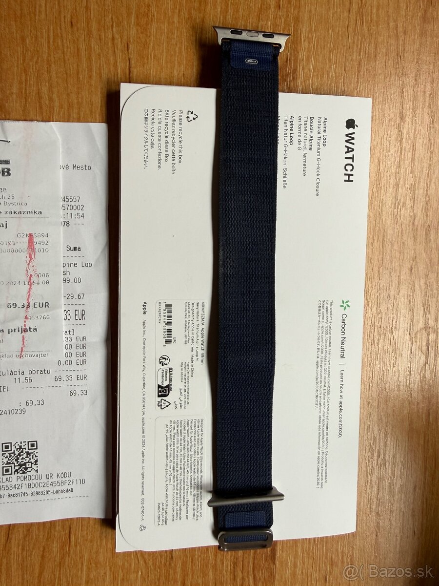 Apple Watch 49mm Navy Alpine Loop - Medium, Natural Titanium - 3