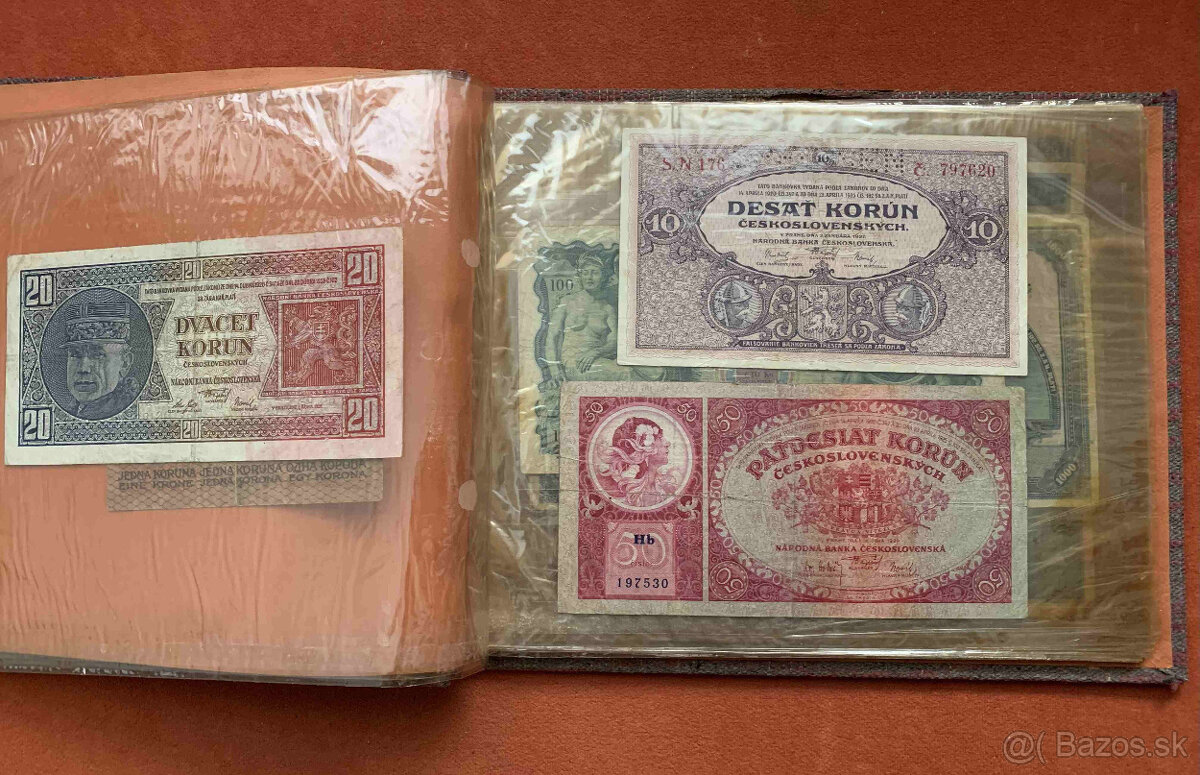 Album starých bankoviek Československa od roku 1919 – 1961 - 3