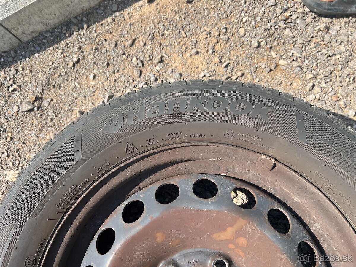 Predám plechové disky 5x112 s celoročnými pneu 195/65 R15 - 3