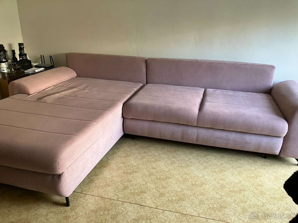 ROHOVÁ SEDAČKA Dusty Rose / Staroružová - LUXUSNÁ - 3