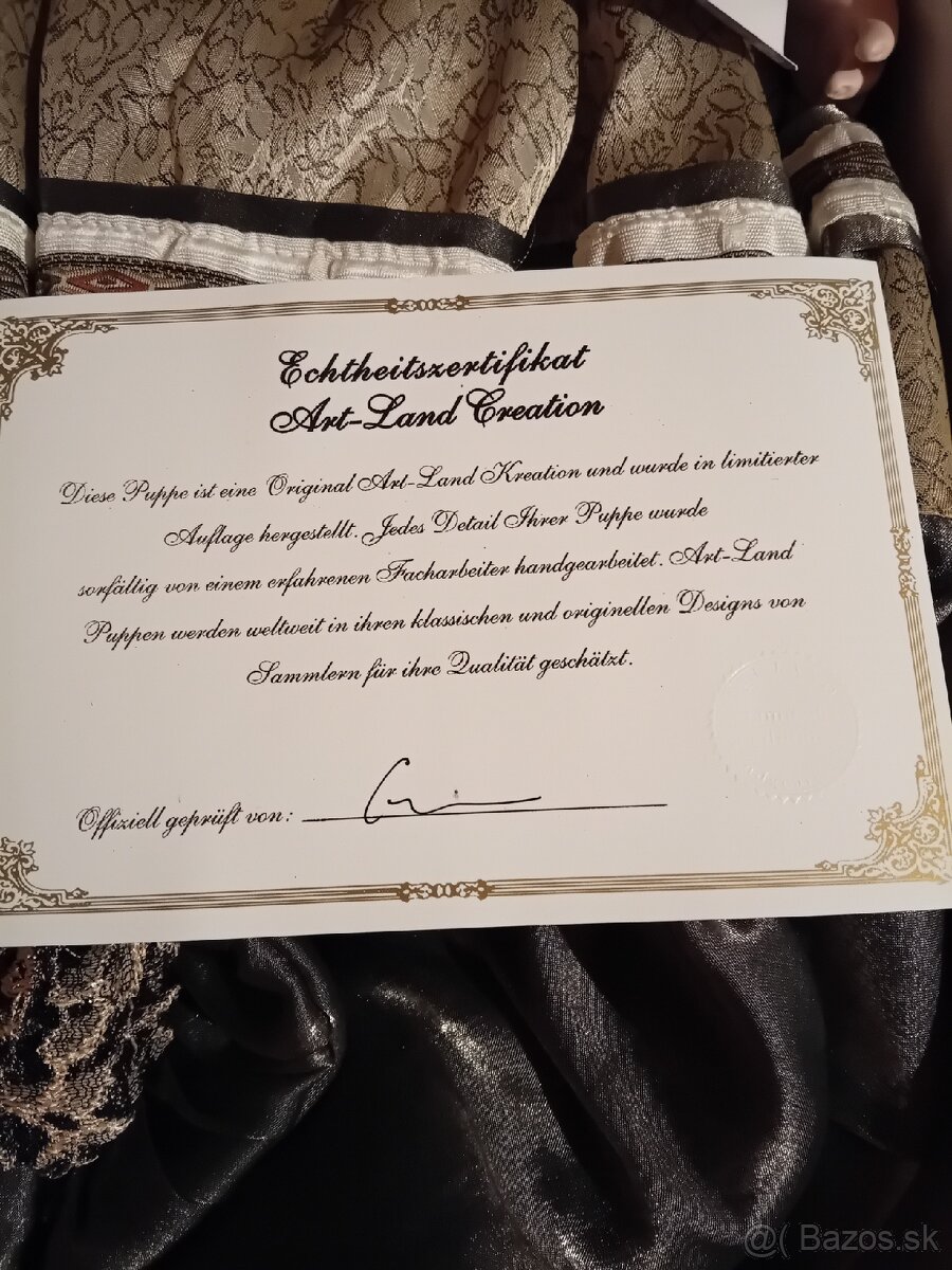 Nerozbalená porcelánová bábika s certifikátom - 3