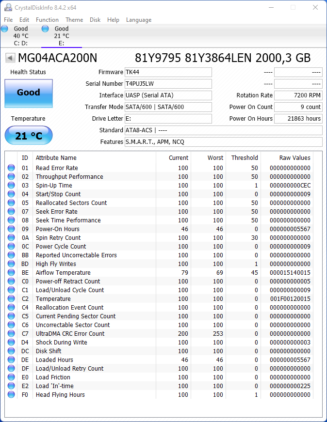 #52 - Disk 2TB Toshiba SATA 7200RPM 3,5" - 3