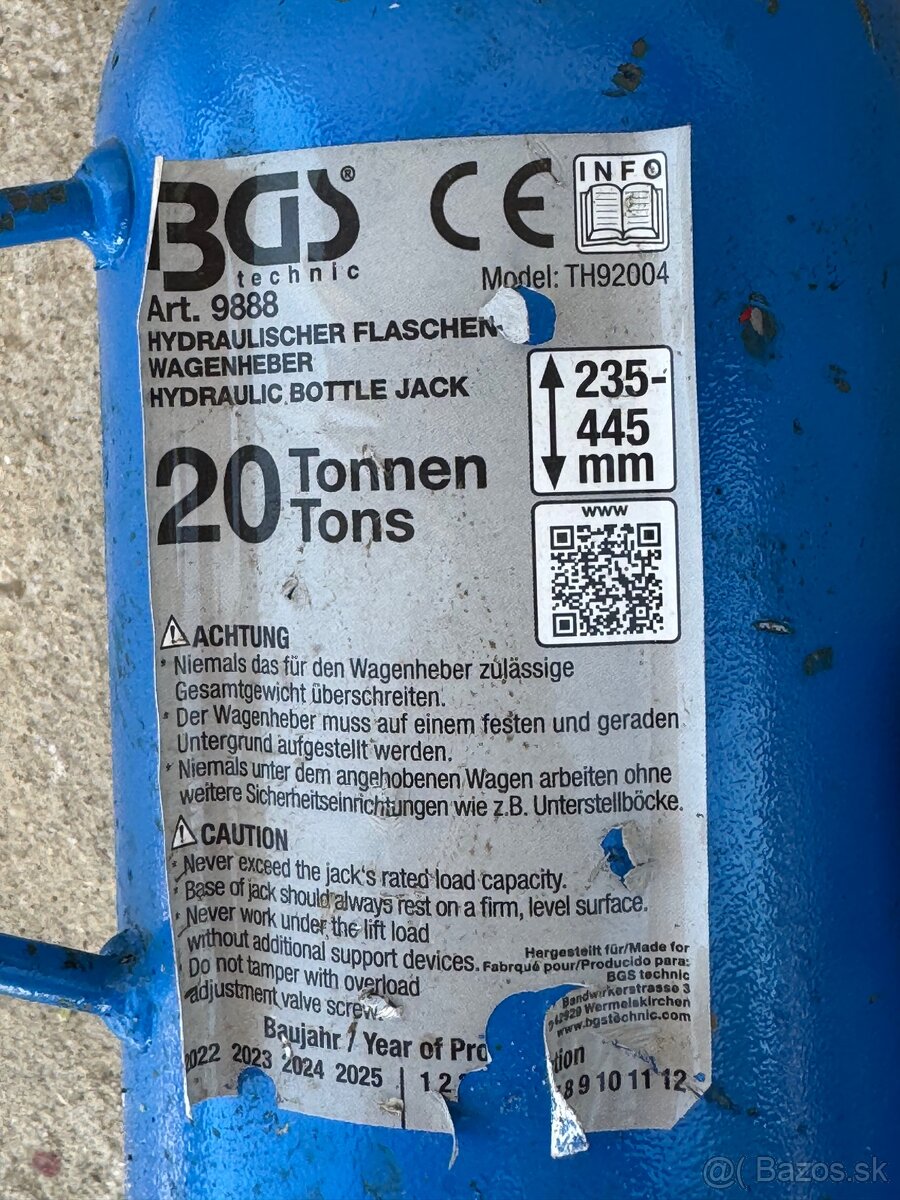 Predám Hydraulický zdvihák BGS 20t - 3