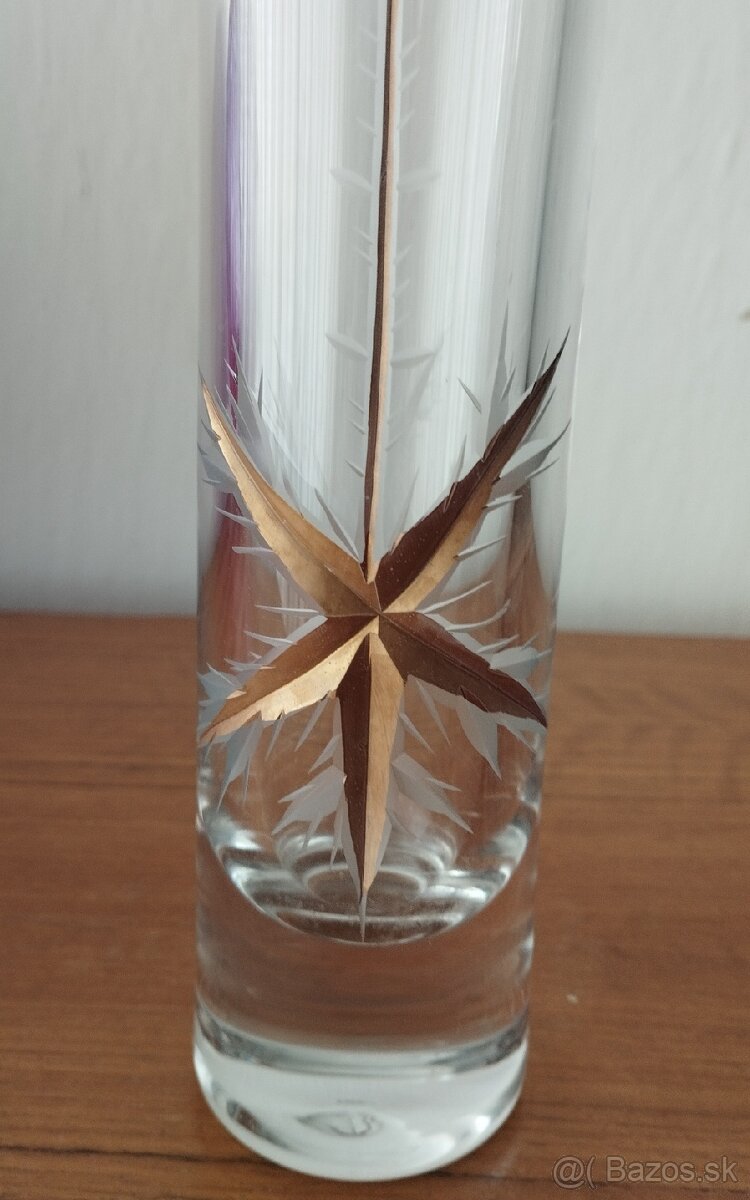 Sklenená váza - "Zlatý bodliak" - 3