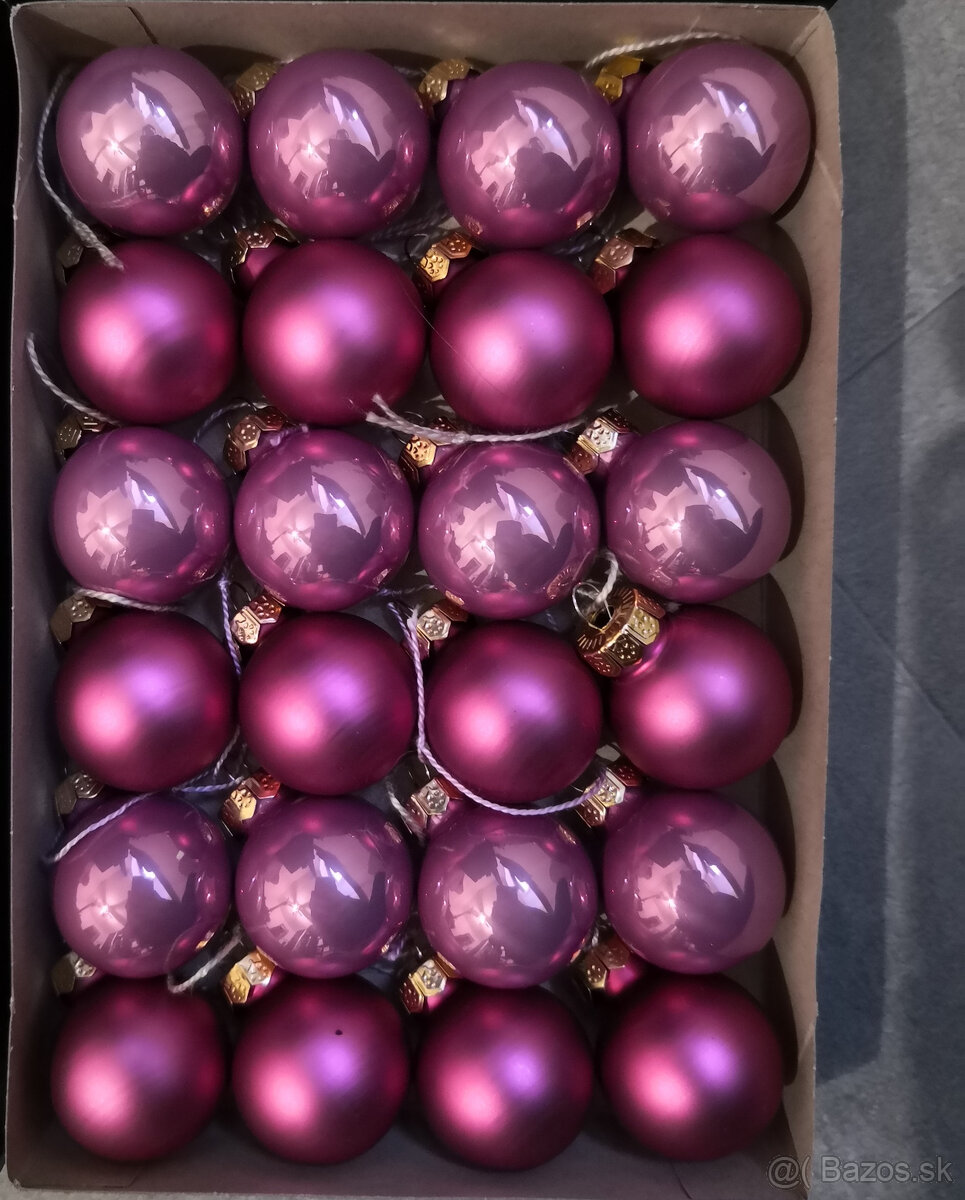 Vianočné ozdoby sklenene perleťové gule - 3