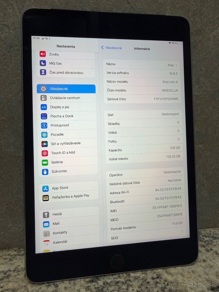 Predám Apple iPad Mini 4.Gen 128gb Wifi+Cellular - 3